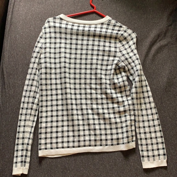 Jones New York grid black and white sweater - Picture 2 of 3